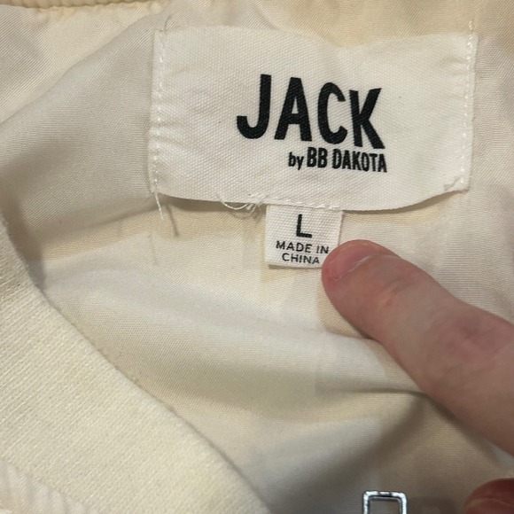 JACK by BB DAKOTA Womens  Bomber Jacket‎ Large Cream Floral Embroidered Feminine - Picture 3 of 9